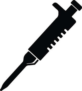 Illustration micropipette tool laboratory analysis equipment silhouette vector