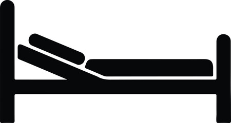 Illustration of a hospital bed hotel bed silhouette vector