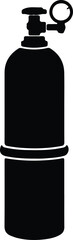 Obraz premium Illustration Oxygen tank equipment for welding and cutting silhouette vector