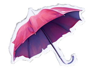Red umbrella illustration isolated on transparent background