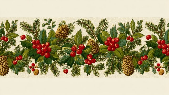 simple Seamless Christmas frame with place for text concept - Powered by Adobe
