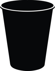 Illustration Trash can in black and white silhouette vector