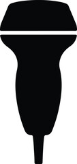 Illustration ultrasound probe diagnostic medical device silhouette vector