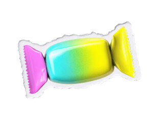 Colorful candy wrapper on a transparent background