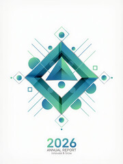 2026 annual report cover, 2026 Annual Report Cover - Modern Geometric Corporate Design