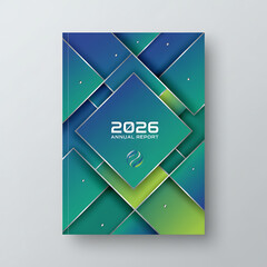 2026 annual report cover, 2026 Annual Report Cover - Modern Geometric Corporate Design