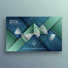 2026 annual report cover, 2026 Annual Report Cover - Modern Geometric Corporate Design