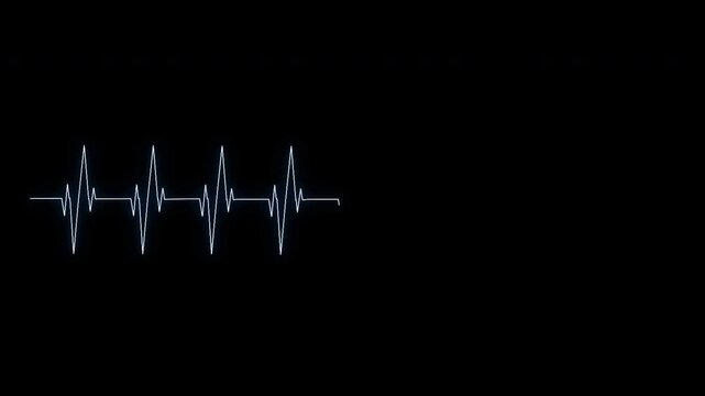 cardiogram heartbeat graph loop animation video with alpha channel