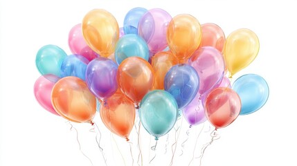 A cluster of vibrant balloons in various colors fills the air adding joy and excitement to any celebration. These bright decorations are perfect for parties events and special occasions.