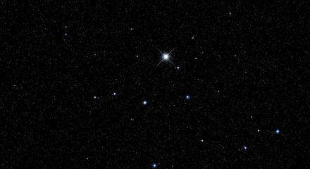 Obraz premium A distant celestial object with a bright nucleus and a faint tail glows against a vast black expanse filled with countless tiny stars