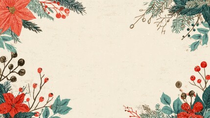 simple Seamless Christmas frame with place for text concept