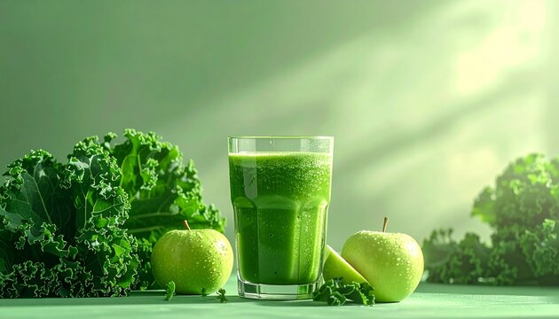 Fresh Kale and Apple Green Smoothie
