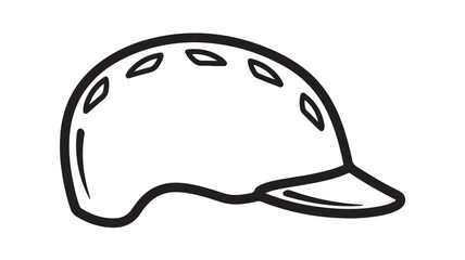 Minimalist bicycle helmet icon simple flat vector design isolated on white background for app and web design