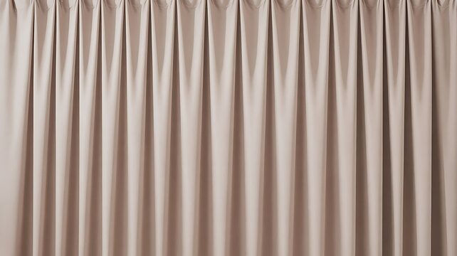 Elegant drapery with symmetrical folds in beige color, design element