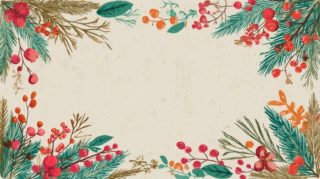 simple Seamless Christmas frame with place for text concept