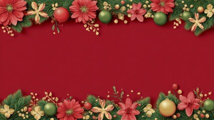 simple Seamless Christmas frame with place for text concept