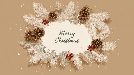 simple Seamless Christmas frame with place for text concept