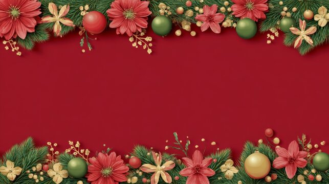 simple Seamless Christmas frame with place for text concept
