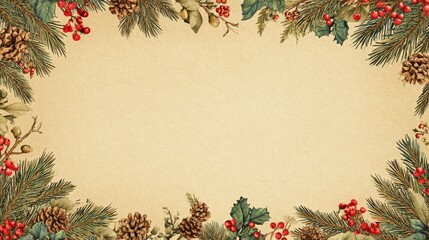 simple Seamless Christmas frame with place for text concept