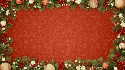 simple Seamless Christmas frame with place for text concept