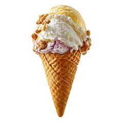 Ice cream wafer cone on transparent isolated on with white background(1)