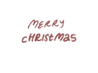 Merry Christmas handwritten message in watercolour png file