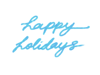 Happy holidays handwritten message with watercolour