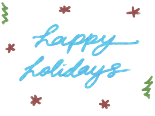 ‘Happy Holidays’ handwritten png message with watercolour 