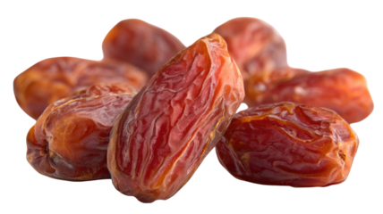 Healthy sweet brown dried dates fruit isolated on white background