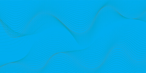 Abstract wave curve background in blue. Stock vector 3D modern background for your presentation, poster, cover.