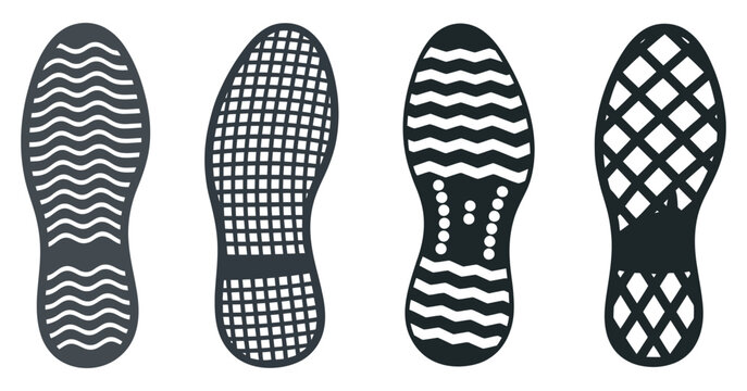 Variety of Tread Patterns on Shoe Soles A Technical Illustration