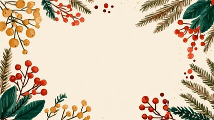 simple Seamless Christmas frame with place for text concept