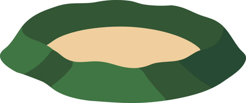 Green rimmed caldera crater