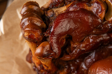 Steaming Smoked Pork Hocks in a Rustic Ceramic Pot