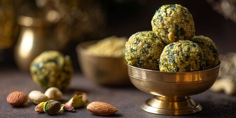 Artisan Delights: A close-up shot of delectable sweet balls, the perfect treats of every moment. Each treat crafted with care.