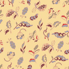 Warm Yellow Scattered Botanical Pattern