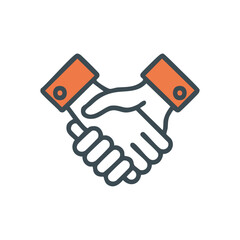 Handshake Icon Representing Agreement, Partnership, and Collaboration Between Two Parties
