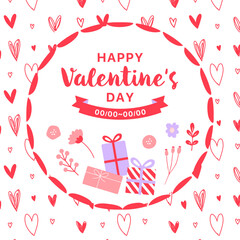 ハート柄のバレンタインのバナーテンプレート