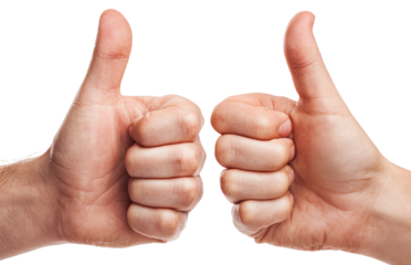 Two Thumbs Up Gesture isolated on a transparent background