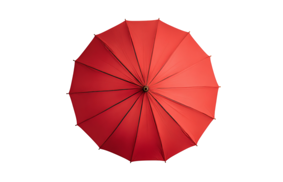 Red umbrella top view isolated on a transparent background 6 - Powered by Adobe