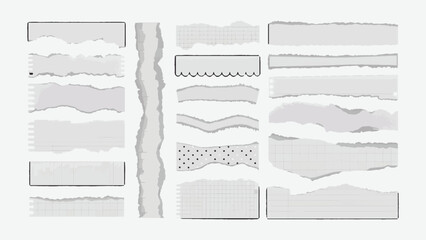 Torn and Ripped Paper Pieces Vector Collection - Scrapbook and Digital Journal Elements