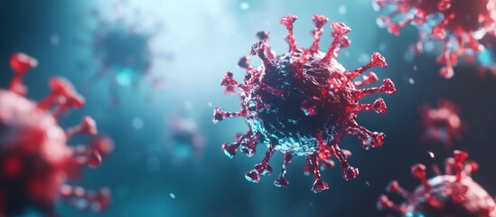 Microscopic virus, cellular background, medical research