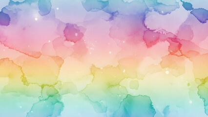 Soft watercolor washes blend across the spectrum creating a calming and hopeful background for creative projects. isolated on white background