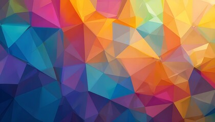 Obraz premium “Rainbow Colored Geometric Background – Vibrant Abstract Pattern for Design and Creative Projects”