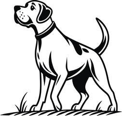 black and white dog icon vector dog