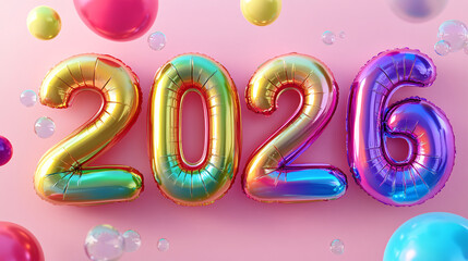 Celebrate vibrant 2026 with festive foil balloons for a bright and joyful new year