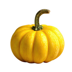 Bright yellow pumpkin with green stem isolated on black background squash gourd, Cut Out, Isolated On White Background, Png Transparent