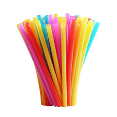 Bunch of colorful plastic drinking straws against black background image, Cut Out, Isolated On White Background, Png Transparent