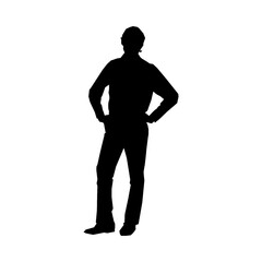 silhouette of a young man
