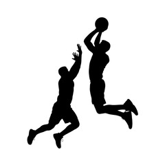 basketball players silhouettes
